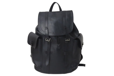 極美品 LOUISVUITTON ルイヴィトン クリストファーMM リュック バックパック M50159 エピレザー ノワール シルバー 中古 4c073022