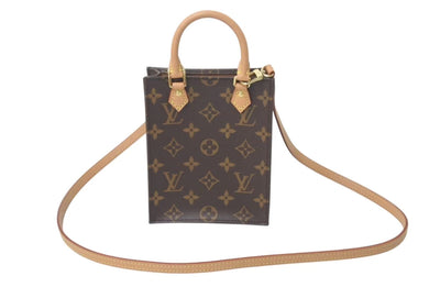 新品同様品 LOUIS VUITTON ルイヴィトン プティットサックプラ ハンドバッグ M69442 2WAY モノグラム ブラウン ゴールド金具 中古 4c073023