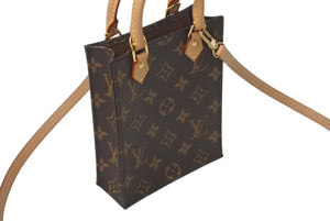 新品同様品 LOUIS VUITTON ルイヴィトン プティットサックプラ ハンドバッグ M69442 2WAY モノグラム ブラウン ゴールド金具 中古 4c073023