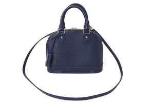 極美品 LOUIS VUITTON ルイヴィトン アルマBB 2WAYバッグ ハンドバッグ ショルダーバッグ M40862 IC エピレザー ネイビー 中古 4c073025