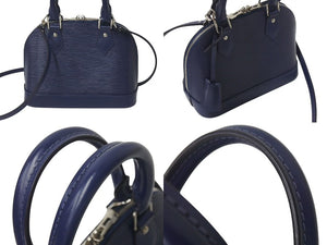極美品 LOUIS VUITTON ルイヴィトン アルマBB 2WAYバッグ ハンドバッグ ショルダーバッグ M40862 IC エピレザー ネイビー 中古 4c073025