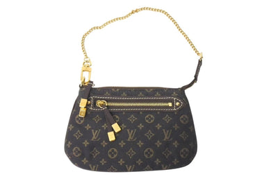 極美品 LOUIS VUITTON ルイヴィトン ミニアクセソワール M95668 ミニポシェット アクセサリーポーチ ブラウン ゴールド金具 中古 4c073030