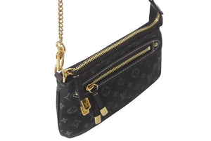 極美品 LOUIS VUITTON ルイヴィトン ミニアクセソワール M95668 ミニポシェット アクセサリーポーチ ブラウン ゴールド金具 中古 4c073030
