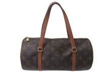 Load image into Gallery viewer, LOUIS VUITTON ルイヴィトン ハンドバック パピヨン30 GM 筒型 モノグラム M51365 ゴールド金具 ブラウン 美品 中古 4c073032