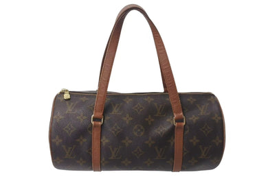 LOUIS VUITTON ルイヴィトン ハンドバック パピヨン30 GM 筒型 モノグラム M51365 ゴールド金具 ブラウン 美品 中古 4c073032