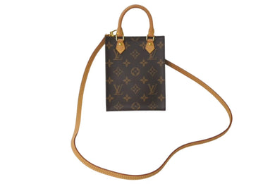 極美品 LOUIS VUITTON ルイヴィトン プティットサックプラ 2WAY ハンドバッグ M69442 モノグラム ブラウン 中古 4c073033