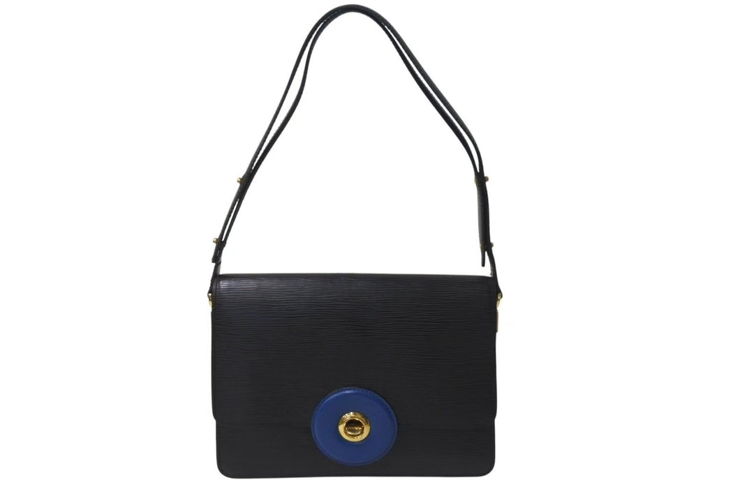 LOUIS VUITTON ルイヴィトン フリーラン エピ ワンショルダーバッグ M52415 ブラック ブルー エピレザー ゴールド金具 ロゴ 美品 中古 4c073037