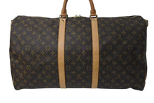 Load image into Gallery viewer, 極美品 LOUIS VUITTON ルイヴィトン キーポルバンドリエール55 ボストンバッグ M41414 モノグラム PVCコーティングキャンバス ヌメ革 ブラウン 中古 4c073040
