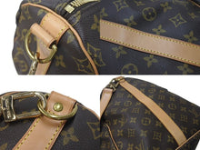 Load image into Gallery viewer, 極美品 LOUIS VUITTON ルイヴィトン キーポルバンドリエール55 ボストンバッグ M41414 モノグラム PVCコーティングキャンバス ヌメ革 ブラウン 中古 4c073040