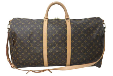 LOUIS VUITTON ルイヴィトン キーポルバンドリエール60 ボストンバッグ M41412 モノグラム PVC ヌメ革 ブラウン 美品 中古 4c073041