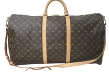 Load image into Gallery viewer, LOUIS VUITTON ルイヴィトン キーポルバンドリエール60 ボストンバッグ M41412 モノグラム PVC ヌメ革 ブラウン 美品 中古 4c073041