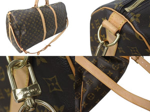 LOUIS VUITTON ルイヴィトン キーポルバンドリエール60 ボストンバッグ M41412 モノグラム PVC ヌメ革 ブラウン 美品 中古 4c073041