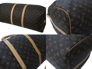 LOUIS VUITTON ルイヴィトン キーポルバンドリエール60 ボストンバッグ M41412 モノグラム PVC ヌメ革 ブラウン 美品 中古 4c073041