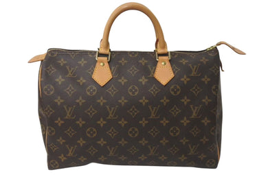 LOUIS VUITTON ルイヴィトン モノグラム スピーディ35 ハンドバッグ M41524 ブラウン 旧型 ロゴ 美品 中古 4c073043