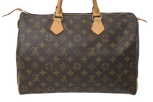 画像をギャラリービューアに読み込む, LOUIS VUITTON ルイヴィトン モノグラム スピーディ35 ハンドバッグ M41524 ブラウン 旧型 ロゴ 美品 中古 4c073043