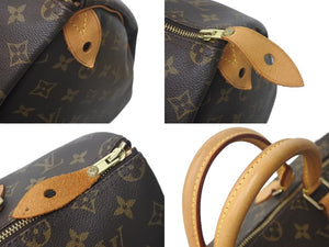 LOUIS VUITTON ルイヴィトン モノグラム スピーディ35 ハンドバッグ M41524 ブラウン 旧型 ロゴ 美品 中古 4c073043