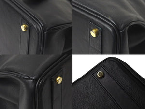 HENRY HIGH CLASS ヘンリーハイクラス バーキン型 ハンドバッグ レザー ブラック ゴールド金具 美品 中古 4c073044
