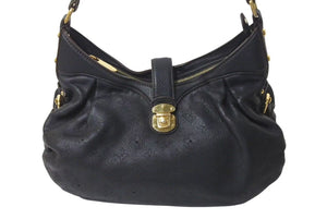 LOUIS VUITTON ルイヴィトン マヒナ XS ワンショルダーバッグ M95660 モノグラム パンチングロゴ ブラック カーフレザー 美品 中古 4c073046