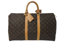Load image into Gallery viewer, LOUIS VUITTON ルイヴィトン モノグラム キーポル45 ボストンバッグ M41428 PVCコーティングキャンバス ヌメ革 ブラウン ゴールド金具 美品 中古 4c073051