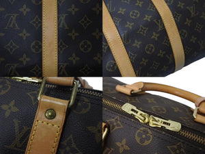 LOUIS VUITTON ルイヴィトン モノグラム キーポル45 ボストンバッグ M41428 PVCコーティングキャンバス ヌメ革 ブラウン ゴールド金具 美品 中古 4c073051