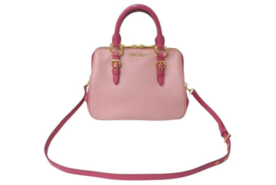MIUMIU ミュウミュウ マドラス 2wayハンドバッグ ショルダーバッグ RL0058 ピンク バイカラー 美品 中古 4c073053