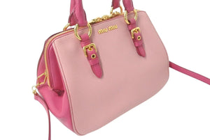 MIUMIU ミュウミュウ マドラス 2wayハンドバッグ ショルダーバッグ RL0058 ピンク バイカラー 美品 中古 4c073053