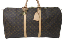 Load image into Gallery viewer, LOUIS VUITTON ルイヴィトン キーポル60 ボストンバッグ M41422 モノグラム ブラウン PVCコーティングキャンバス ヌメ革 美品 中古 4c073055