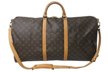 Load image into Gallery viewer, LOUIS VUITTON ルイヴィトン キーポルバンドリエール60 ボストンバッグ M41412 モノグラム PVC ヌメ革 ブラウン 美品 中古 4c073058