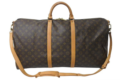 LOUIS VUITTON ルイヴィトン キーポルバンドリエール60 ボストンバッグ M41412 モノグラム PVC ヌメ革 ブラウン 美品 中古 4c073058