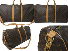 Load image into Gallery viewer, LOUIS VUITTON ルイヴィトン キーポルバンドリエール60 ボストンバッグ M41412 モノグラム PVC ヌメ革 ブラウン 美品 中古 4c073058