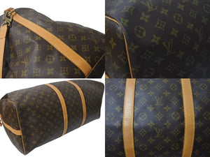 LOUIS VUITTON ルイヴィトン キーポルバンドリエール60 ボストンバッグ M41412 モノグラム PVC ヌメ革 ブラウン 美品 中古 4c073058