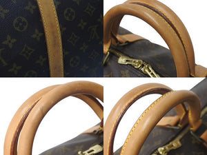 LOUIS VUITTON ルイヴィトン キーポルバンドリエール60 ボストンバッグ M41412 モノグラム PVC ヌメ革 ブラウン 美品 中古 4c073058
