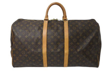 Load image into Gallery viewer, LOUIS VUITTON ルイヴィトン キーポル55 ボストンバッグ M41424 モノグラム PVCコーティングキャンバス ヌメ革 ブラウン 美品 中古 4c073059