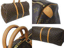 Load image into Gallery viewer, LOUIS VUITTON ルイヴィトン キーポル55 ボストンバッグ M41424 モノグラム PVCコーティングキャンバス ヌメ革 ブラウン 美品 中古 4c073059