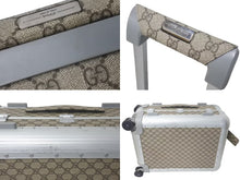 Load image into Gallery viewer, GUCCI グッチ キャビントロリー スーツケース キャリー GGスプリーム キャンバス アルミニウム ベージュ 美品 中古 4c073063