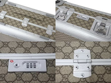 Load image into Gallery viewer, GUCCI グッチ キャビントロリー スーツケース キャリー GGスプリーム キャンバス アルミニウム ベージュ 美品 中古 4c073063