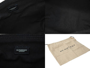 新品未使用品 BURBERRY バーバリー ワンショルダーバッグ 総柄 T-03-1 ブラック ホワイト シルバー金具 中古 4c073069