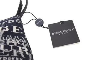 新品未使用品 BURBERRY バーバリー ワンショルダーバッグ 総柄 T-03-1 ブラック ホワイト シルバー金具 中古 4c073069