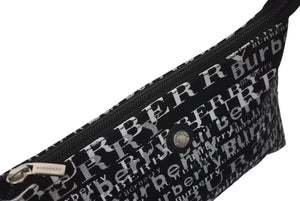 新品未使用品 BURBERRY バーバリー ワンショルダーバッグ 総柄 T-03-1 ブラック ホワイト シルバー金具 中古 4c073069