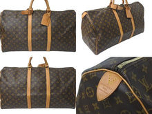 Load image into Gallery viewer, LOUIS VUITTON ルイヴィトン キーポル55 ボストンバッグ M41424 モノグラム PVCコーティングキャンバス ヌメ革 ブラウン 美品 中古 4c073071