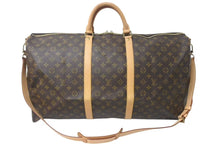 Load image into Gallery viewer, LOUIS VUITTON ルイヴィトン キーポル60 ボストンバッグ M41422 モノグラム ブラウン PVC ヌメ革 レザー 美品 中古 4c073073