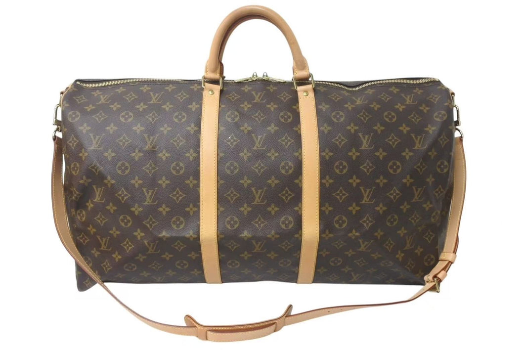 LOUIS VUITTON ルイヴィトン キーポル60 ボストンバッグ M41422 モノグラム ブラウン PVC ヌメ革 レザー 美品 中古 4c073073