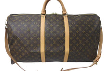 Load image into Gallery viewer, LOUIS VUITTON ルイヴィトン キーポル60 ボストンバッグ M41422 モノグラム ブラウン PVC ヌメ革 レザー 美品 中古 4c073073