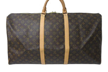 Load image into Gallery viewer, LOUIS VUITTON ルイヴィトン キーポル60 ボストンバッグ M41422 モノグラム ブラウン PVC ヌメ革 レザー 美品 中古 4c073073