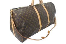 Load image into Gallery viewer, LOUIS VUITTON ルイヴィトン キーポル60 ボストンバッグ M41422 モノグラム ブラウン PVC ヌメ革 レザー 美品 中古 4c073073