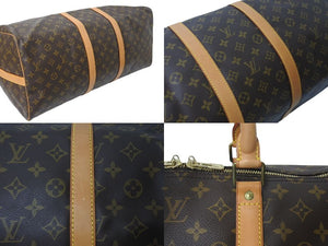 LOUIS VUITTON ルイヴィトン キーポル55 ボストンバッグ M41414 モノグラム PVCコーティングキャンバス ヌメ革 ブラウン 美品 中古 4c073075