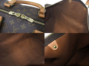 LOUIS VUITTON ルイヴィトン キーポル55 ボストンバッグ M41414 モノグラム PVCコーティングキャンバス ヌメ革 ブラウン 美品 中古 4c073075