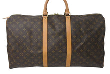 Load image into Gallery viewer, LOUIS VUITTON ルイヴィトン キーポル55 ボストンバッグ M41424 モノグラム PVCコーティングキャンバス ヌメ革 ブラウン 美品 中古 4c073076