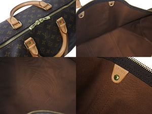 LOUIS VUITTON ルイヴィトン キーポル55 ボストンバッグ M41424 モノグラム PVCコーティングキャンバス ヌメ革 ブラウン 美品 中古 4c073076