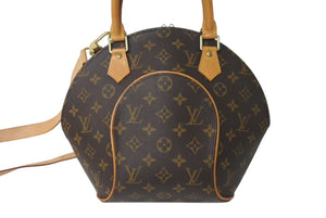 LOUIS VUITTON ルイヴィトン エリプスPM ハンドバッグ モノグラム M51127 PVC ヌメ革 ブラウン ゴールド金具 美品 中古 4c073077